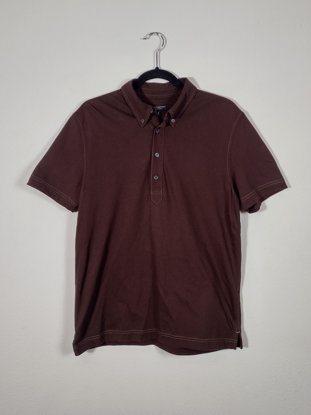 Banana Republic Cotton Luxury-Touch Pique Polo Shirt Brown